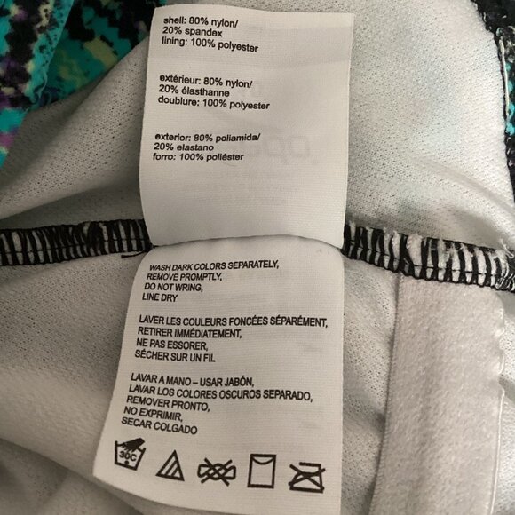 Speedo One Piece Ruched Swimsuit Sz 10 Blue Green Purple Black 11R - Picture 7 of 8